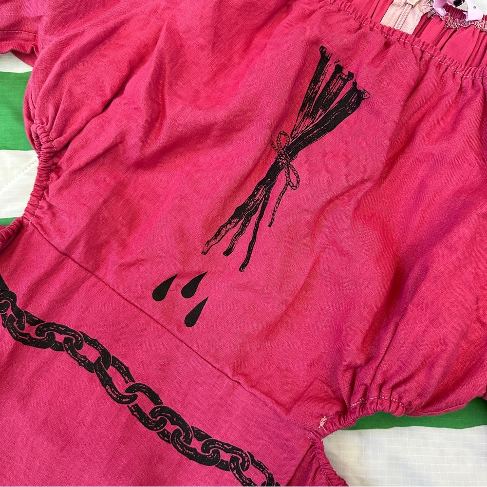 Hag club OOAK artist made screen printed dress